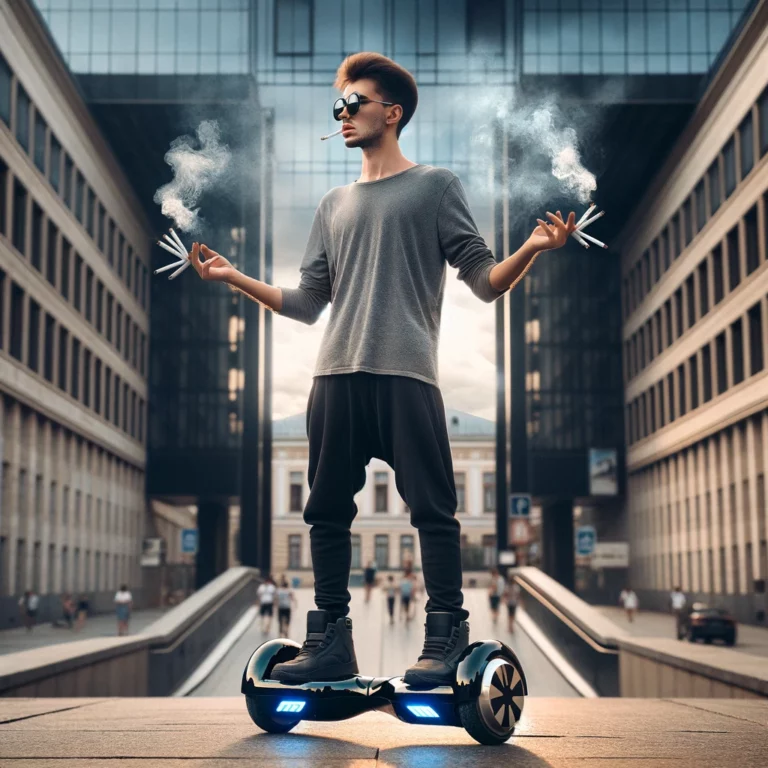 How to Stay Horizontal by Using a Hoverboard While Two-Fisting Cigarettes